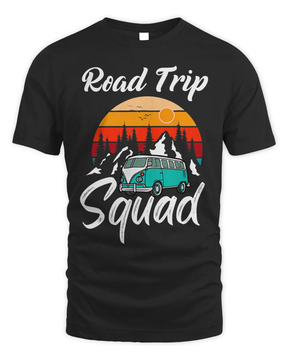 Road Trip Squad Retro Traveling Tour Souvenir 1 Unisex Standard T-Shirt black s