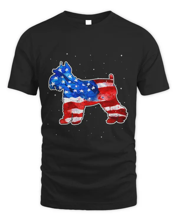 Schnauzer Tie Dye American Flag Patriotic 4th Of July