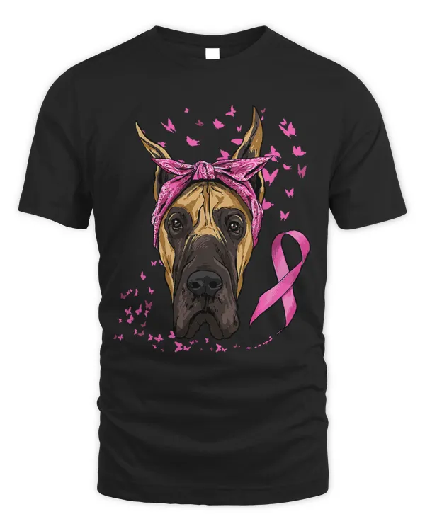 BC Great Dane Pink Ribbon Breast Cancer Awareness Survivor123 Cancer