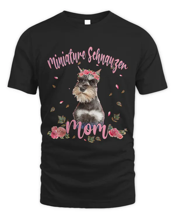 Womens Cute Schnauzer Mom Flower Dog