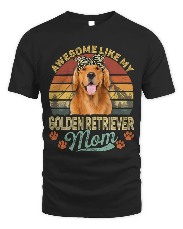 Womens Vintage Awesome Like My Golden Retriever Mom Dog Mom