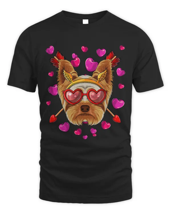 Yorkshire Terrier Valentines Day Heart Glasses Love Arrows