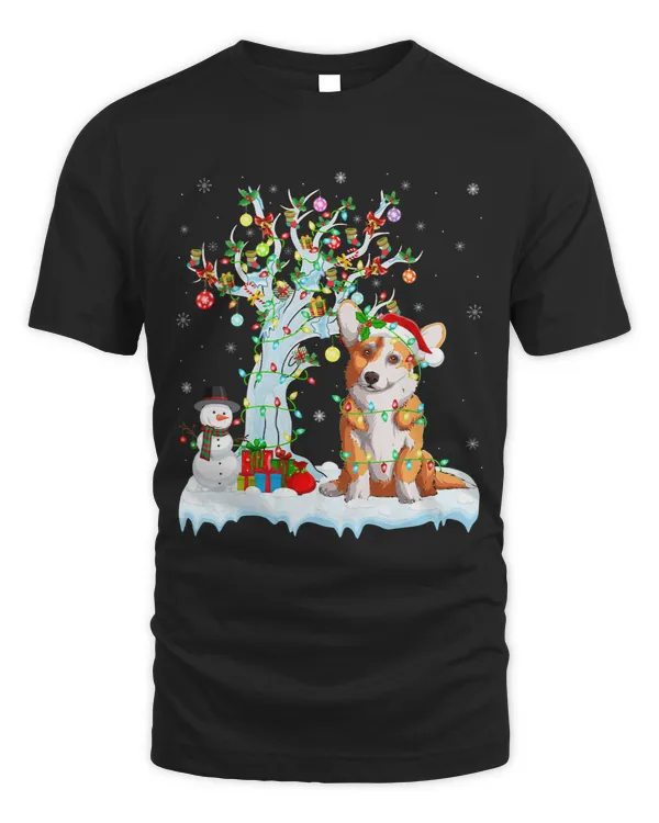 Xmas Element Tree Lighting Cardigan Welsh Corgi Christmas 7