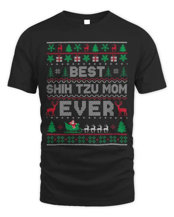 Xmas Holiday Best Shih Tzu Mom Ever Ugly Christmas Sweater