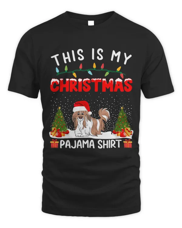 Xmas Holiday Party This Is My Shih Tzu Dog Christmas Pajama