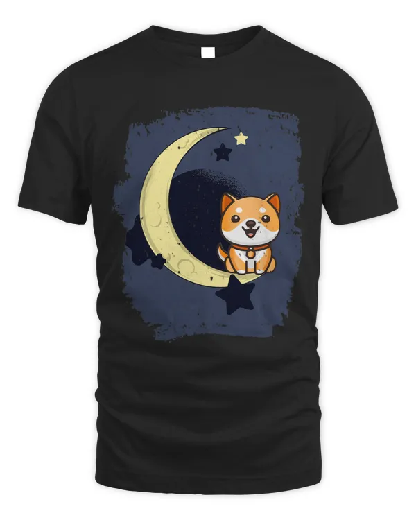 Distressed Shiba Inu Puppy Dog on the Moon