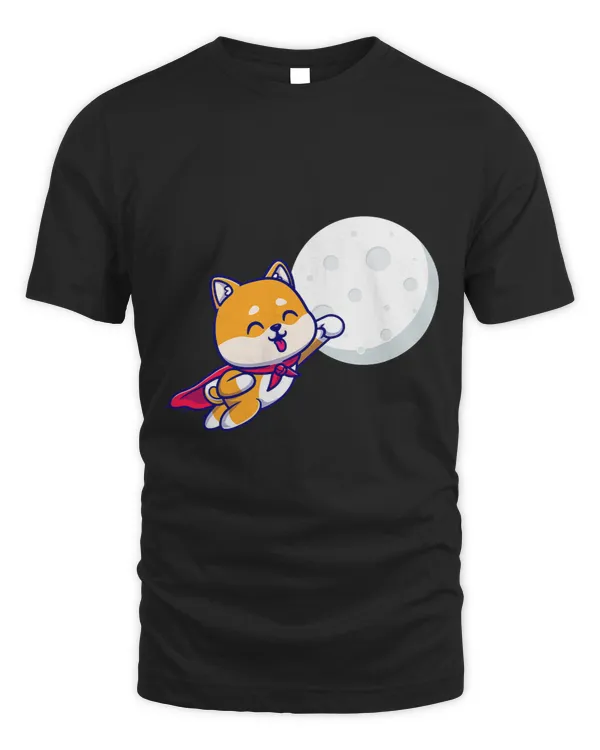 Cute Shiba Inu Dog Flying To The Moon 1