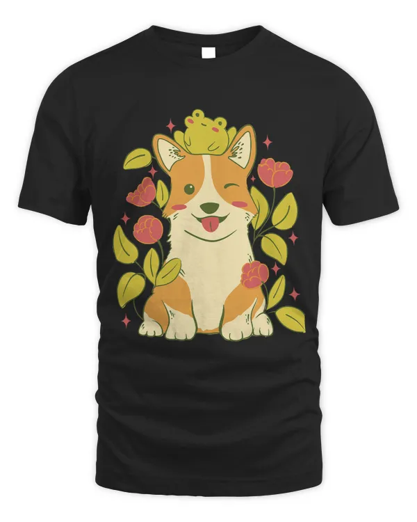 Cute Corgi Dog And Frog
