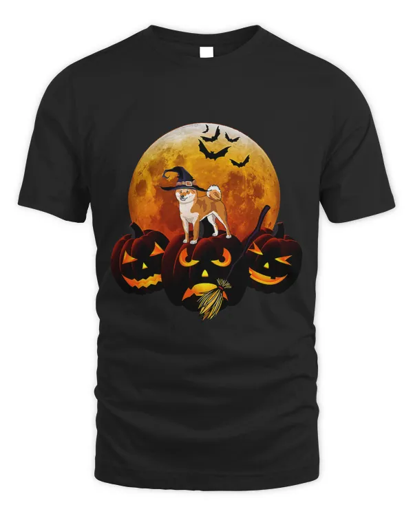 Funny Akita Inu Dog And Moon Halloween Costume Lover