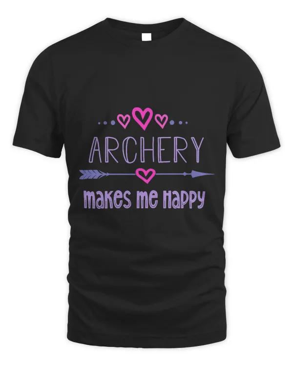 Womens ARCHERY MAKES ME HAPPY Bow 2Arrow Shooting Teen Girls Women