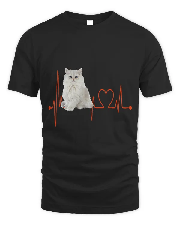 Golden Chinchilla Persian Cat Heartbeat EKG I Love My Cats