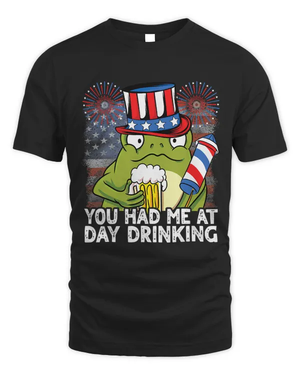Frog Gift You Had Me At Day Drinking USA Funny Beer 4th of July Frog