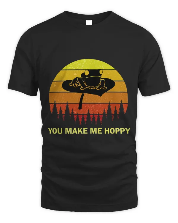 Frog Gift You Make Me Hoppy Frog Toad Lover Funny Pun Quote Silhouette