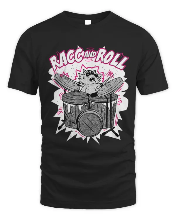 Funny Drummer Raccoons Racc and Roll Raccoon plays