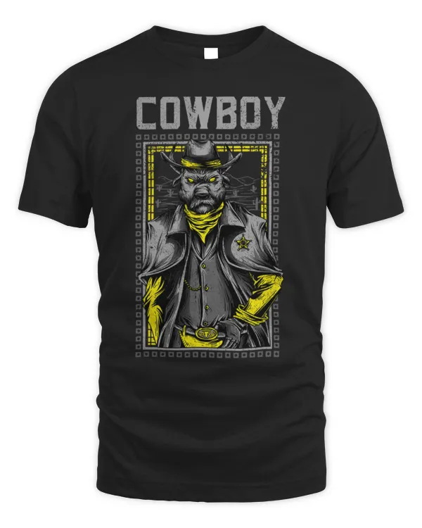 Coyote Mammal Yellow Graphic Wolf Demon Creature Cowboy