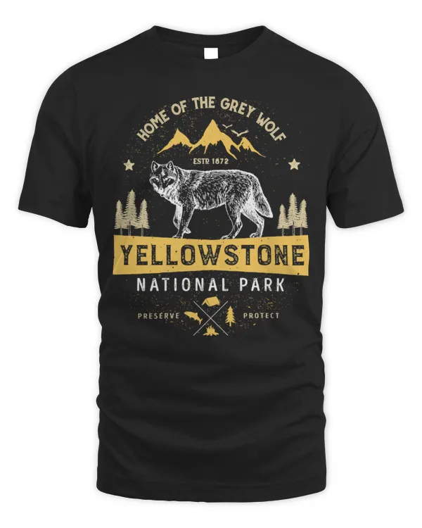 Coyote Mammal Yellowstone TNational Park Grey WolfVintage s Men camper