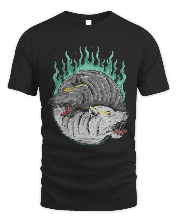 Coyote Mammal Yin Yang Wolf Black and White Wolves Viking Scandinavian
