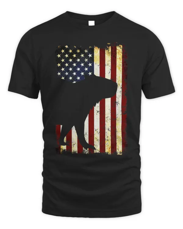 Capybara Mammal Silhouette American Flag 4th of July