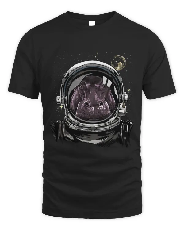 Hippo Pet Outer Space Astronaut Hippopotamus Animal Face Hippo Galaxy