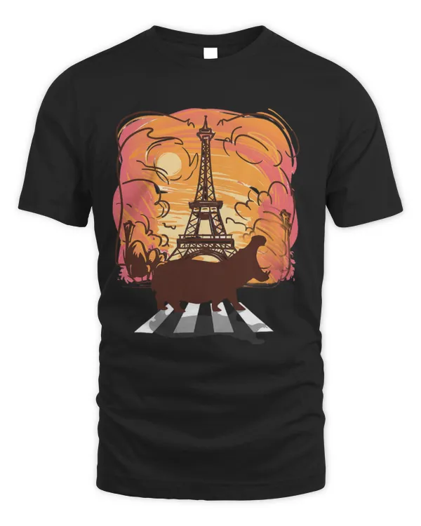 Hippo Pet Paris Eiffel Tower France Love wild animal hippopotamus