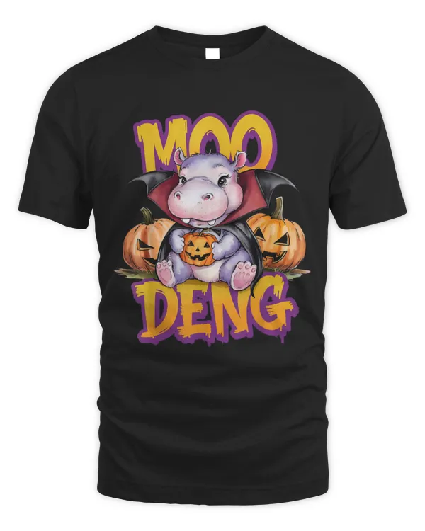 Hippo Pet Cute Moo Deng The Famous Baby Hippo Funny Vampire Halloween