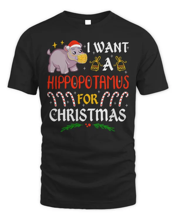Hippo Pet I Want A Hippopotamus Wearing A Face Mask Happy Christmas