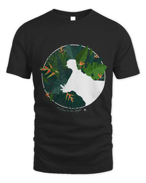 Hippo Pet Silhouette in a circle with jungle background