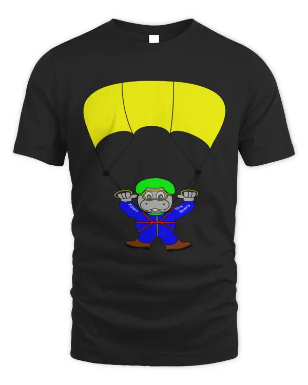 Hippo Pet Skydiving Hippo Paragliding Cartoon