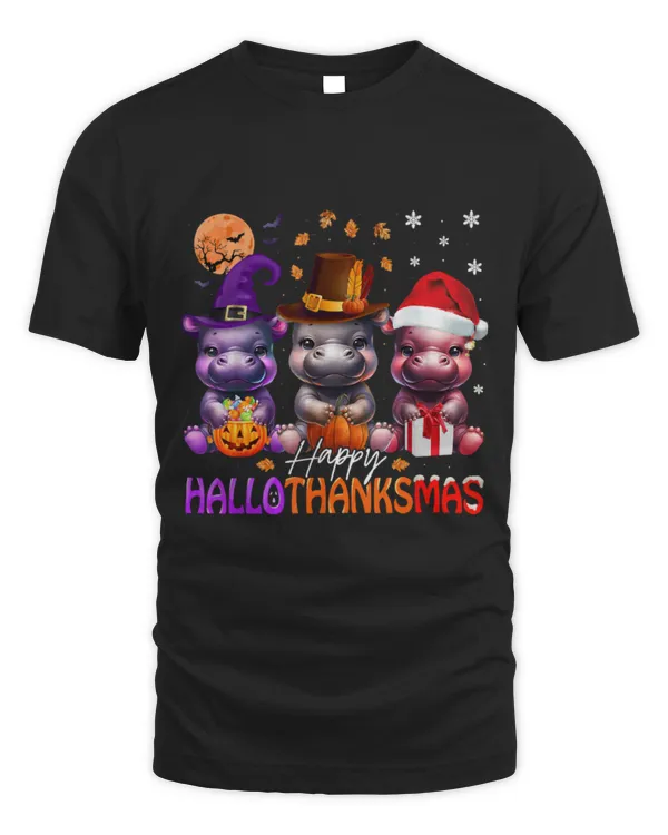 Hippo Pet Happy Hallothanksmas Hippo Halloween Thanksgiving Christmas