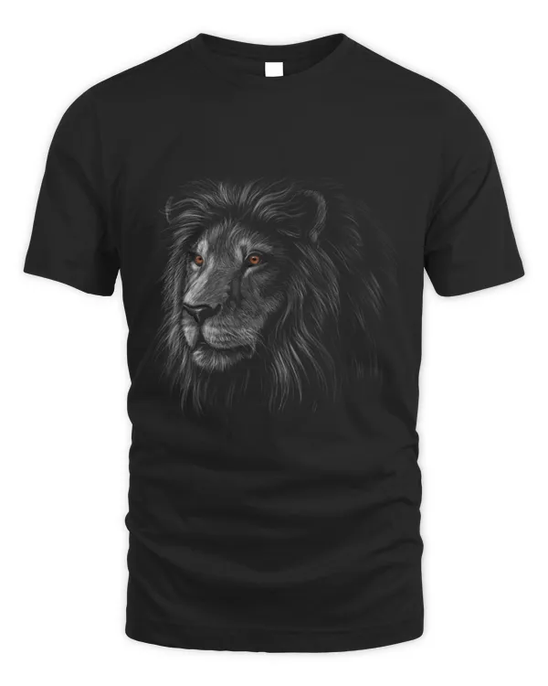 Lion Pet Face Portrait black background Theme Wild Animal Lover