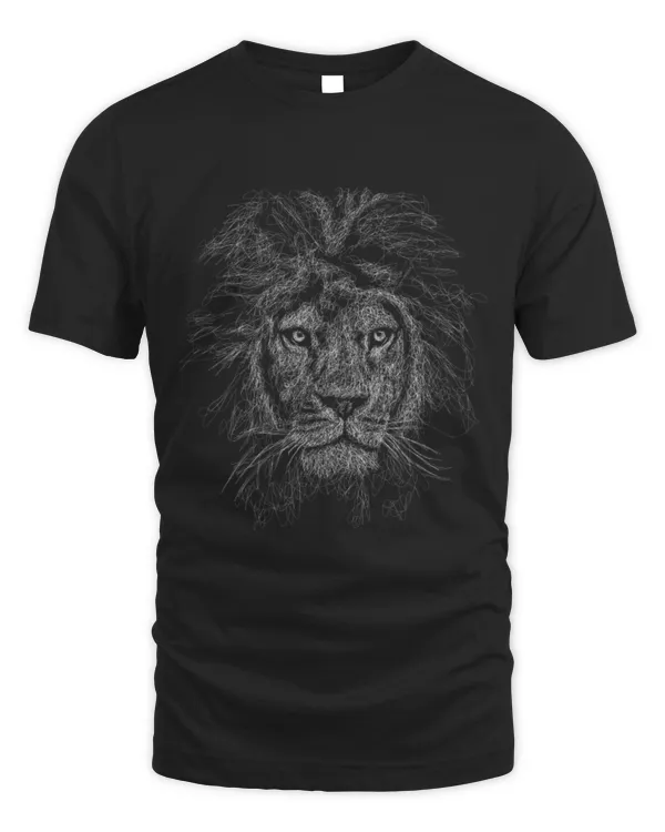 Lion Pet face scribble black art for lover lions King of Animals