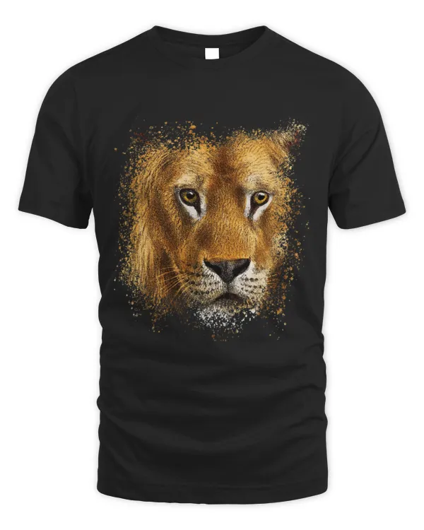 Lion Pet Face Stylish Splash Art Paint Retro Graphic