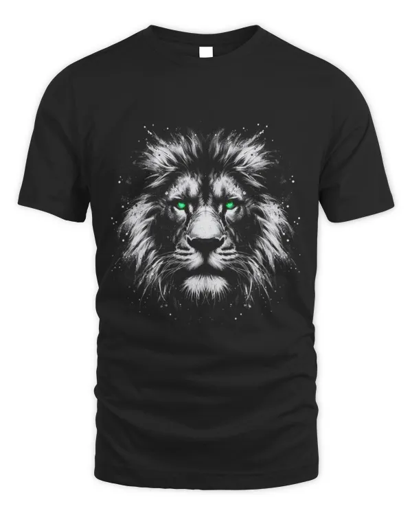 Lion Pet Face With Green Eyes