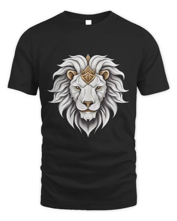 Lion Pet Face White with Golden Accents Animal Lover