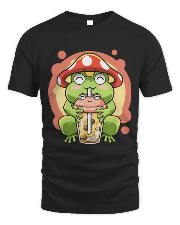 Frog Pet Kawaii Boba Tea Bubbles Frog Mushroom Hat Cute Cottagecore