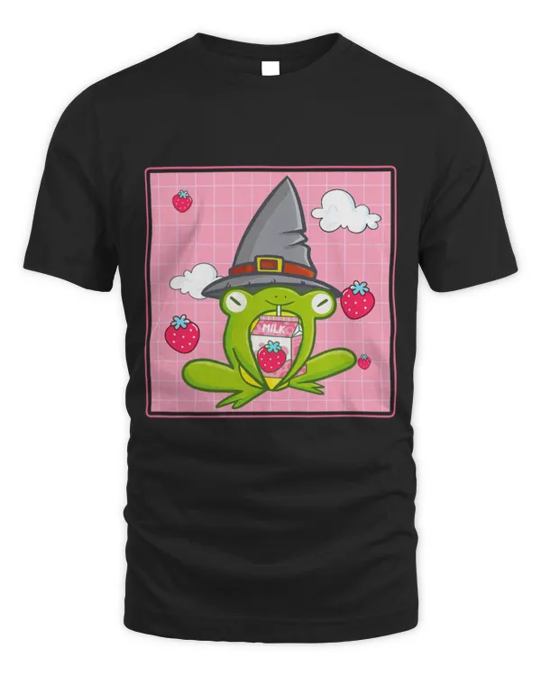 Frog Pet Kawaii Frog Strawberry Milk Aesthetic Cottagecore 1