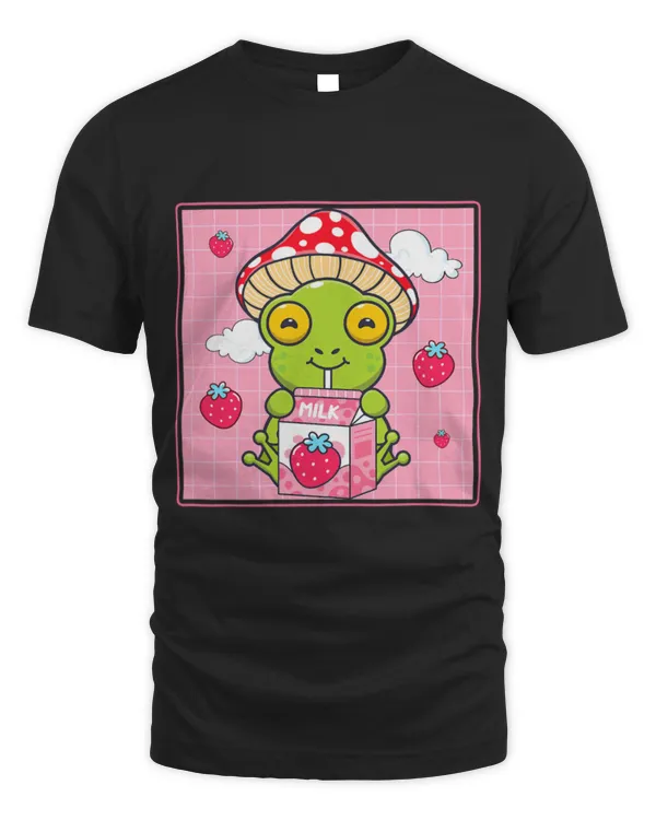 Frog Pet Kawaii Frog Strawberry Milk Aesthetic Cottagecore