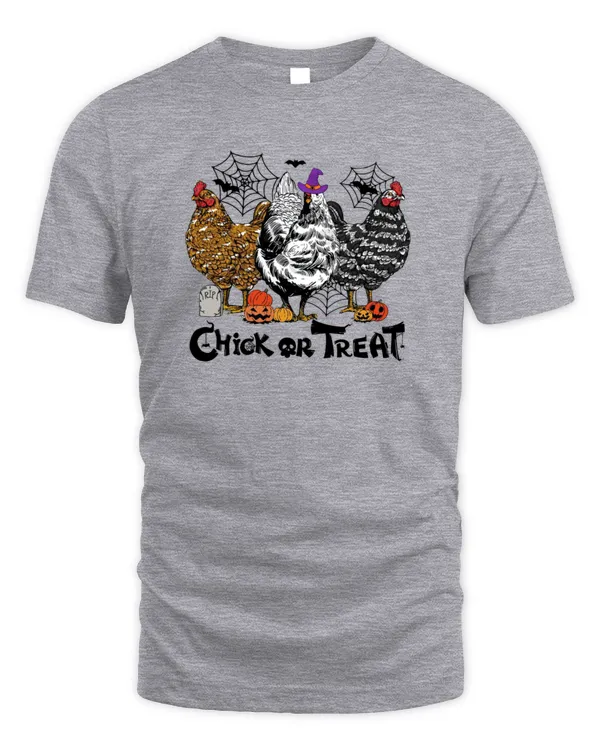 Halloween Chick or Treat Pumpkin Chicken Girl Farmer