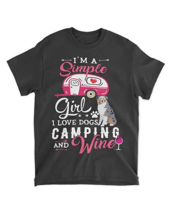 Camping Camp Dog Australian Shepherd Dog Simple Girl Camping Dog Lover Gift paw Camper