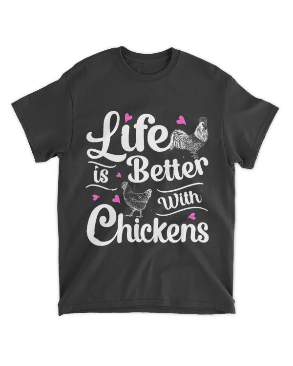 Womens Funny Life Is Better With Chickens 2Animal Pet Farmer 21