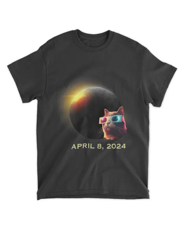 Solar Eclipse Funny Cat Wearing Solar Eclipse Glas