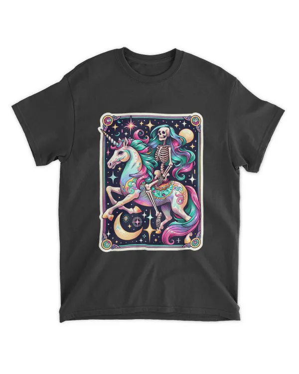 Skeleton Riding Unicorn Tarot Card Celestial Fanta