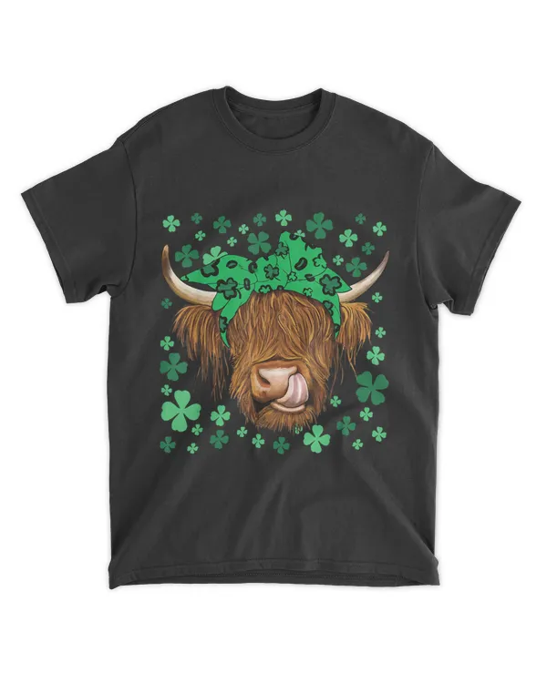 St Patricks Day Highland Cow Men Women Kids St Pad