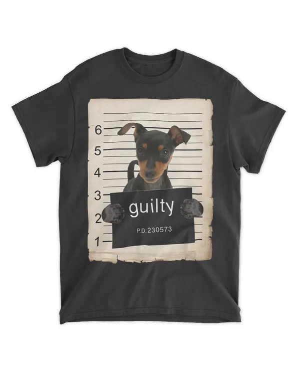 Miniature Doberman pinscher Dog mug shot bad dog Long Sleeve T-Shirt