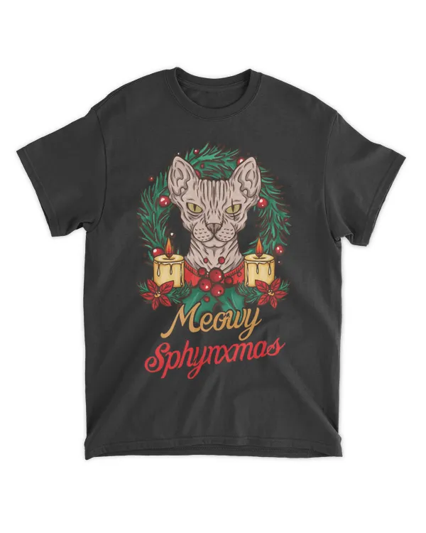 Santa Sphynx Hairless Cat Lovers Christmas Gift Sweatshirt