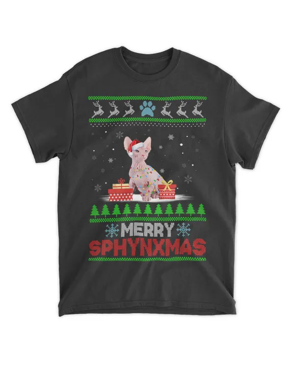 Sphynx Cat Lover Christmas Ugly Xmas Sweater Sphynx T-Shirt