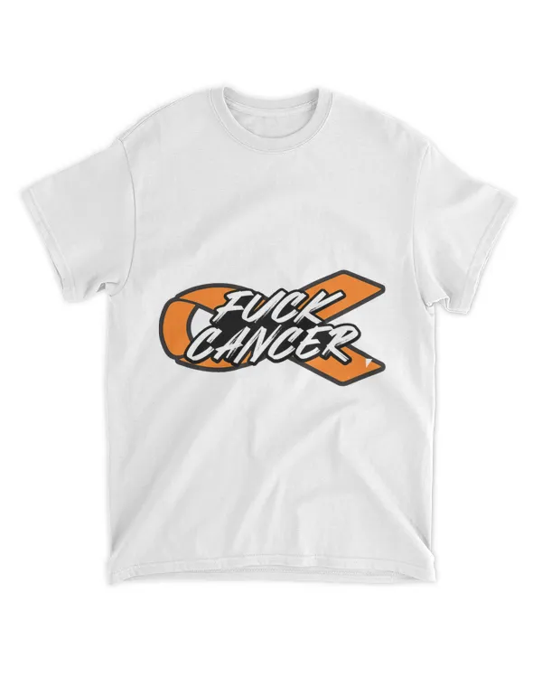 Fuck Kidney Brush Cancer Orange Ribbon Horizontal Awareness