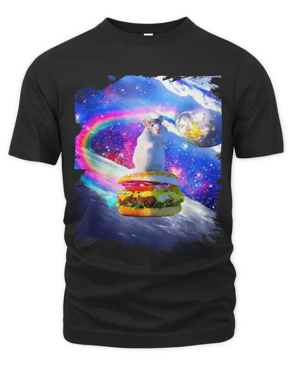 Hamster Pet Rainbow Space Hamster Riding Burger