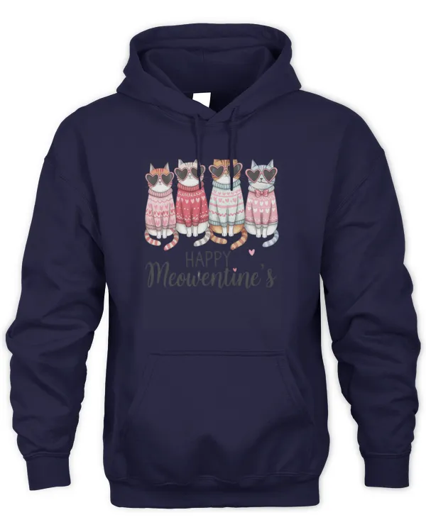 Valentine's Day Cute Kitten Cats Happy Meowentines Day Long Sleeve