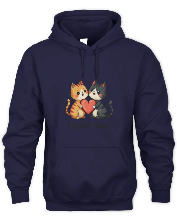 Womens Kawaii Purrfect Match Cats Holding Heart Valentineu2019s Day Tank Top